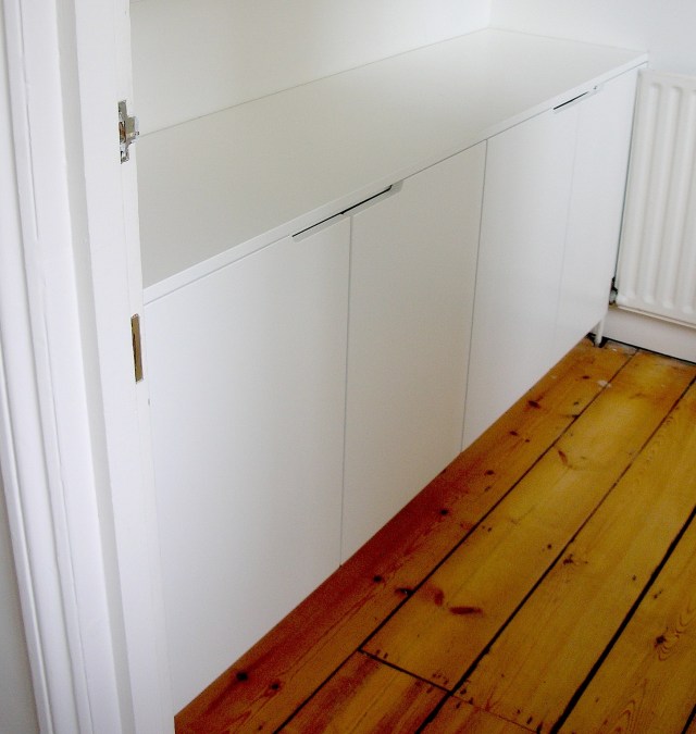 Bespoke contemporary fitted storage cabinet, London