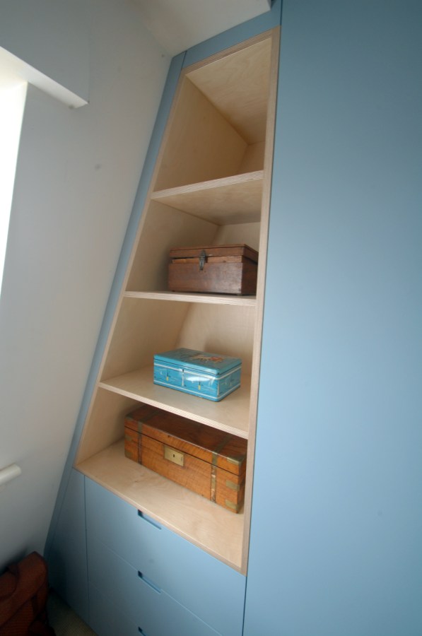 Bespoke angled attic wardrobe, Hackney