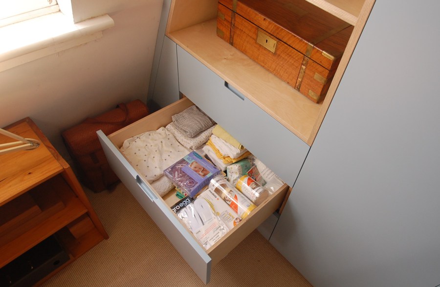 Hand made birch plywood drawers, Hackney