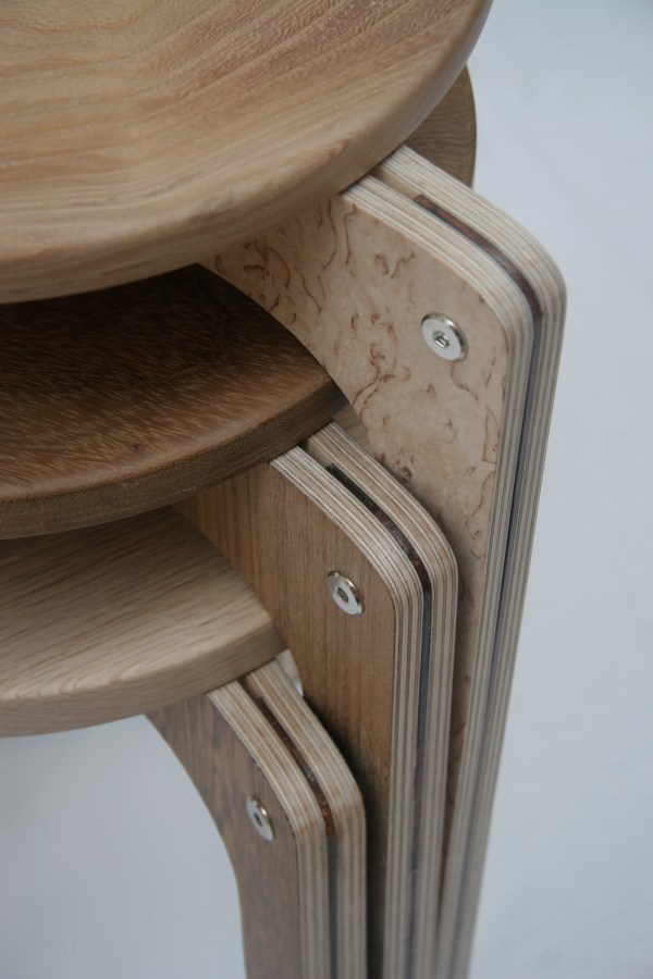 Stacking stools, made in Hackney London