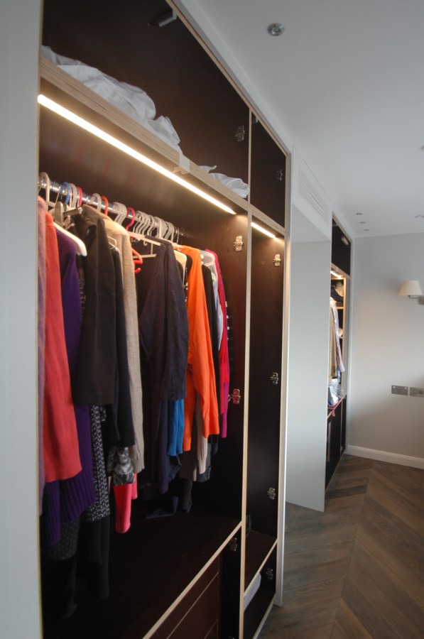 Bespoke LED wardrobe lighting, Belgravia