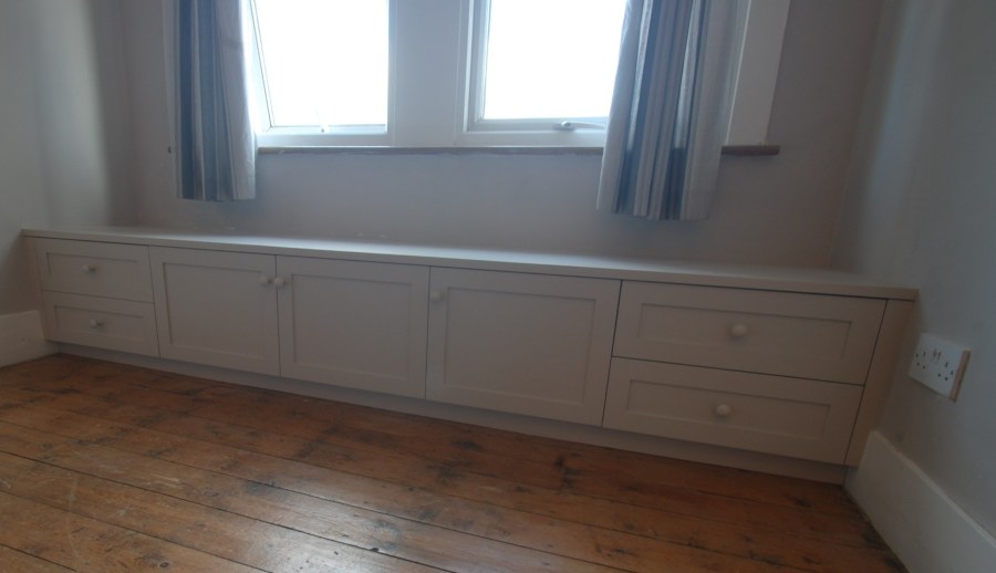 Bespoke shaker style window seat, Walthamstow
